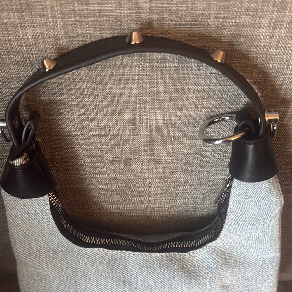 Stylish Denim and Black Women's Mini Bag - Picture 3 of 7